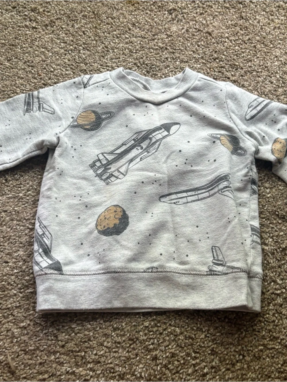 Carter's Light Gray Space Shuttle Pullover with Planet Motif